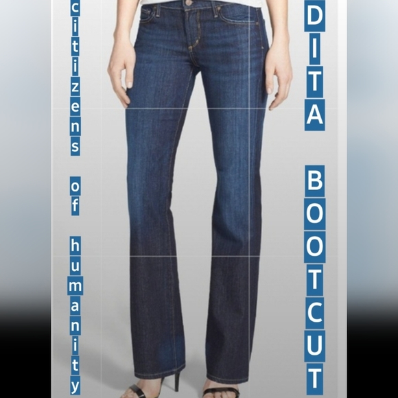 Citizens Of Humanity Denim - COH DITA Citizens Humanity Bootcut Jeans Low Rise Petite Stretch Medium Blue 29P
